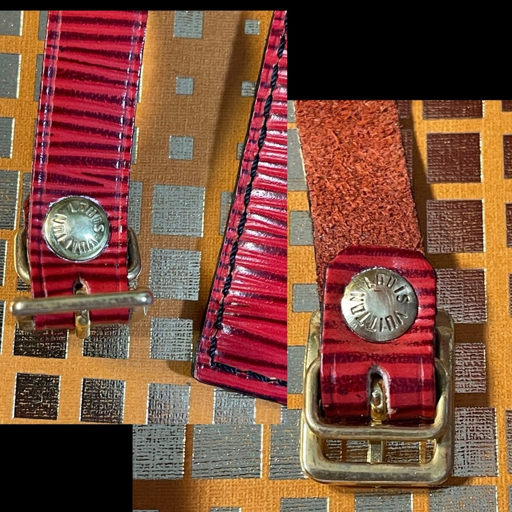 Louis Vuitton Rare Epi Red Luggage Tag & Poignet Set, Free non-LV clasp - Picture 13 of 16